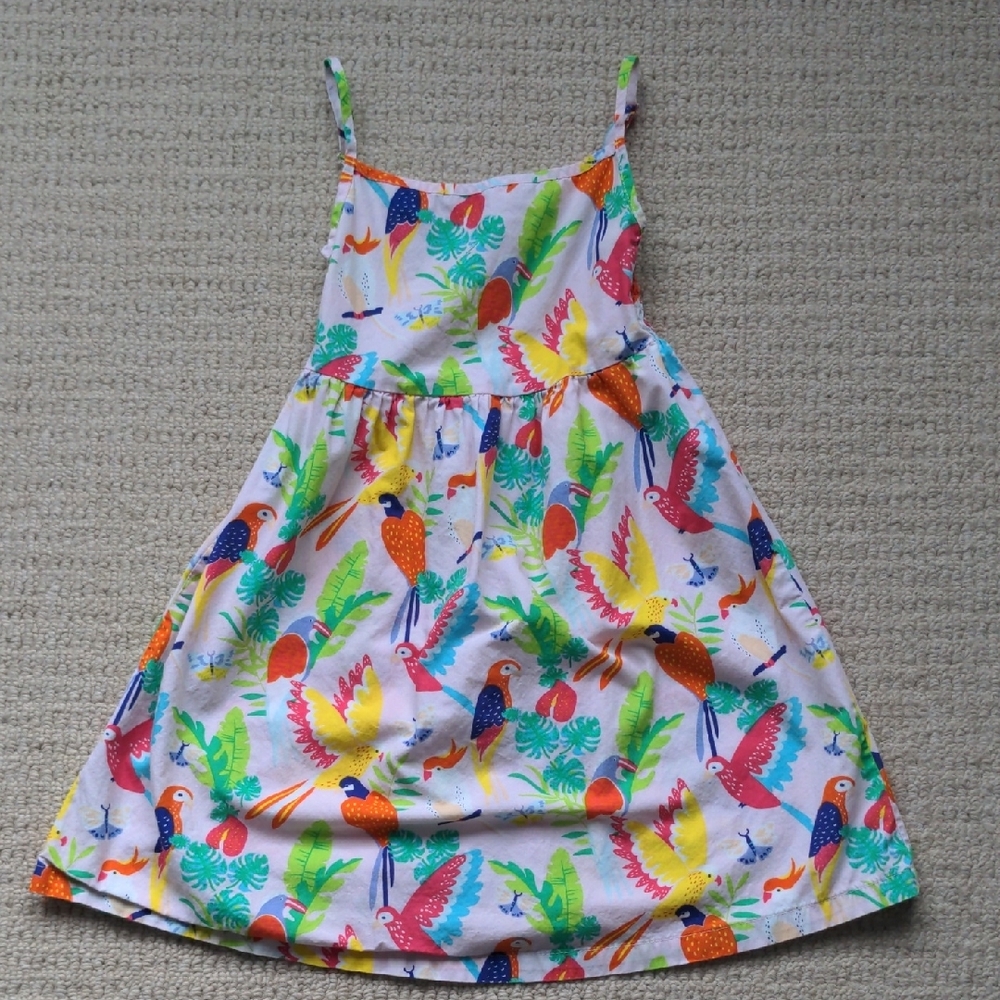 LC Waikiki Girls 5-6Y Cotton Parrot Kids Summer Dress